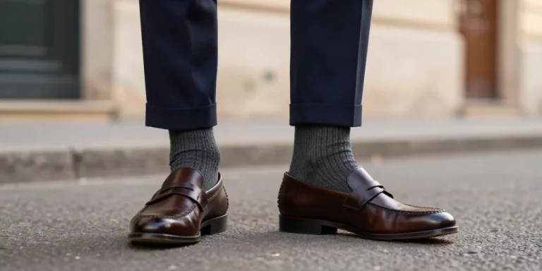 chaussettes et mocassins